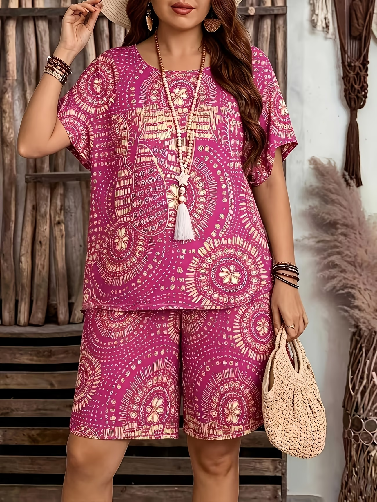 ✨ Plus Size Paisley Print 2-Piece Set