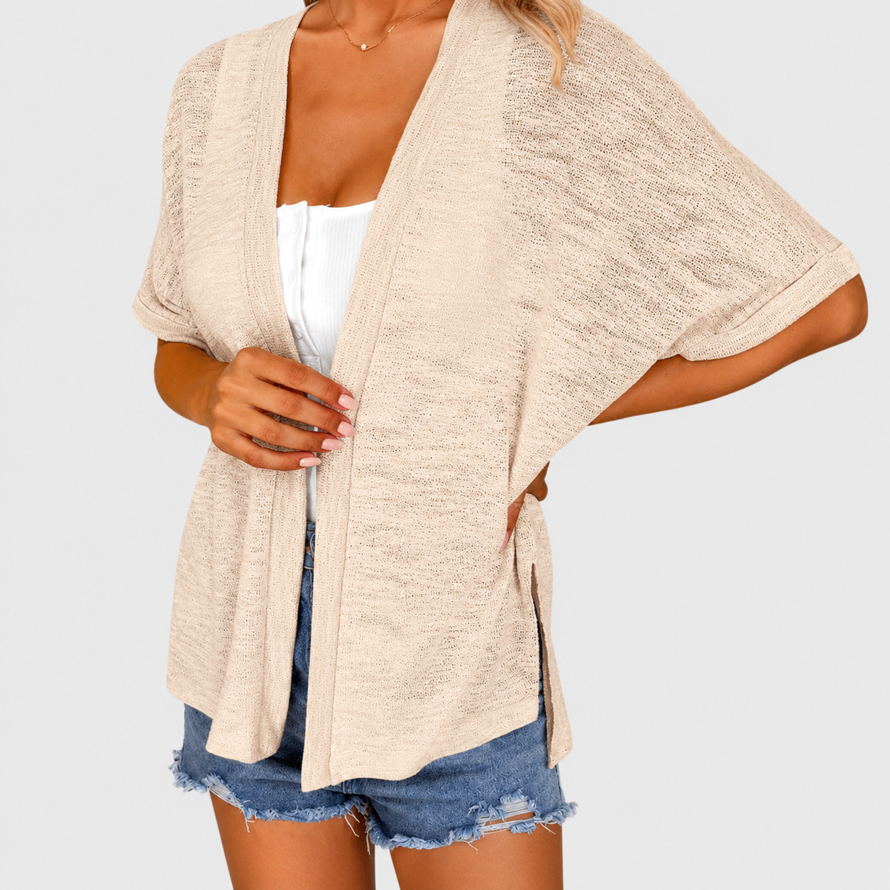🌿 Breathable Cotton Cardigan – Light Layer for Summer Days