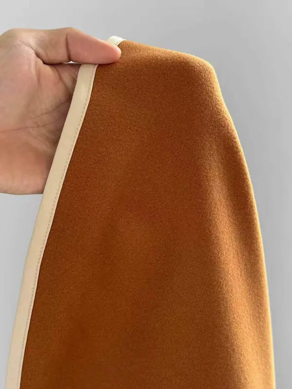 Women's Elegant Contrast-Trim Wrap Cape