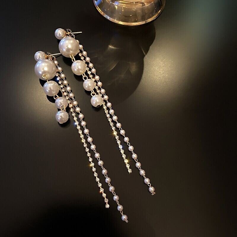Pearl Tassel Drop Earring