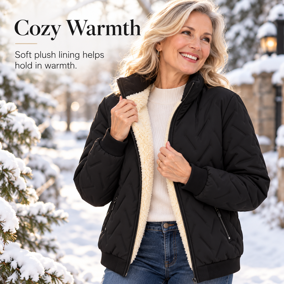 Women’s Warm-Lined Stand Collar Winter Jacket