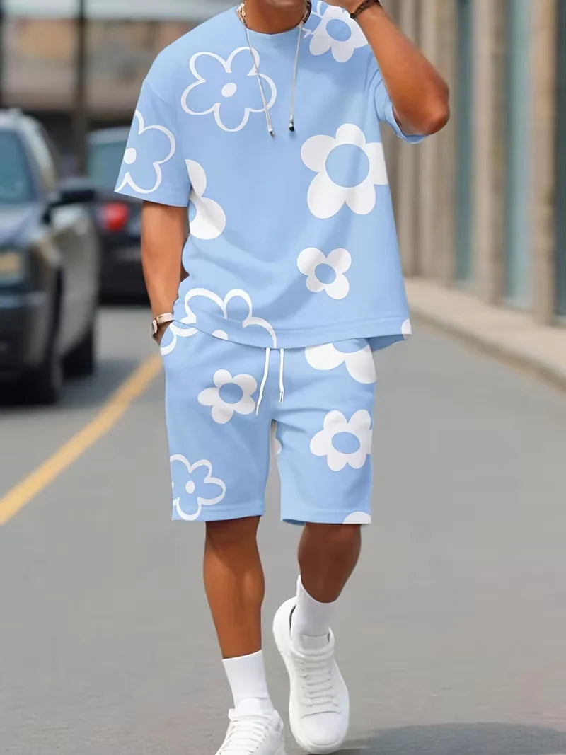 🌺 Men's Floral Print 2-Piece Summer Set