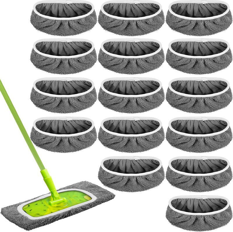 💦Machine Washable Microfiber Mop Refills (8-Pack) – Reusable Heavy-Duty Flat Pads for Effortless Cleaning ✨