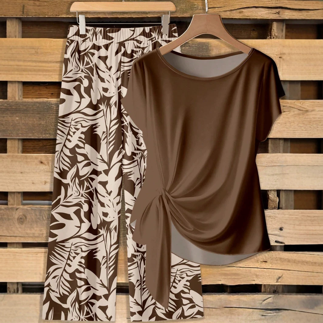 ✨Women's Casual Printed Shirt & Straight Pants Set