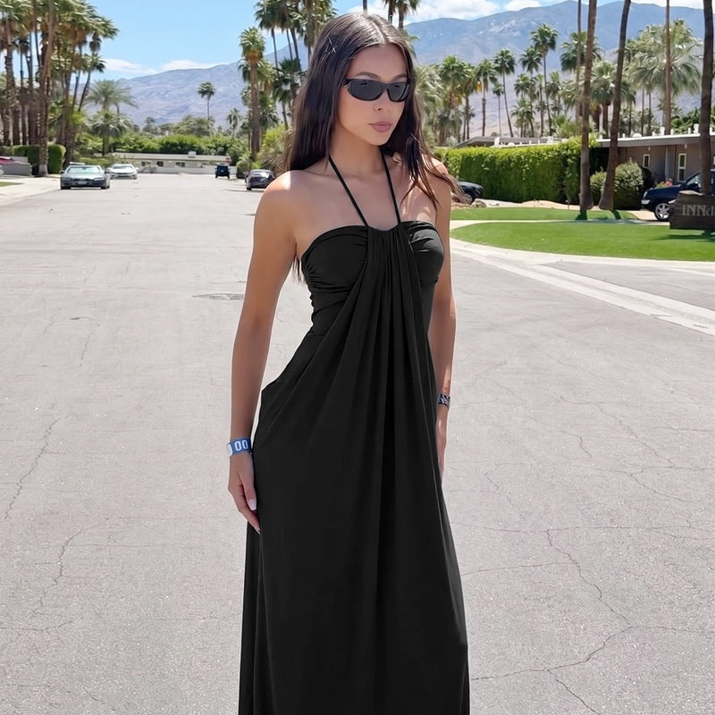 Convertible Halter Tie-Back Maxi Dress – Backless Resort & Evening Gown