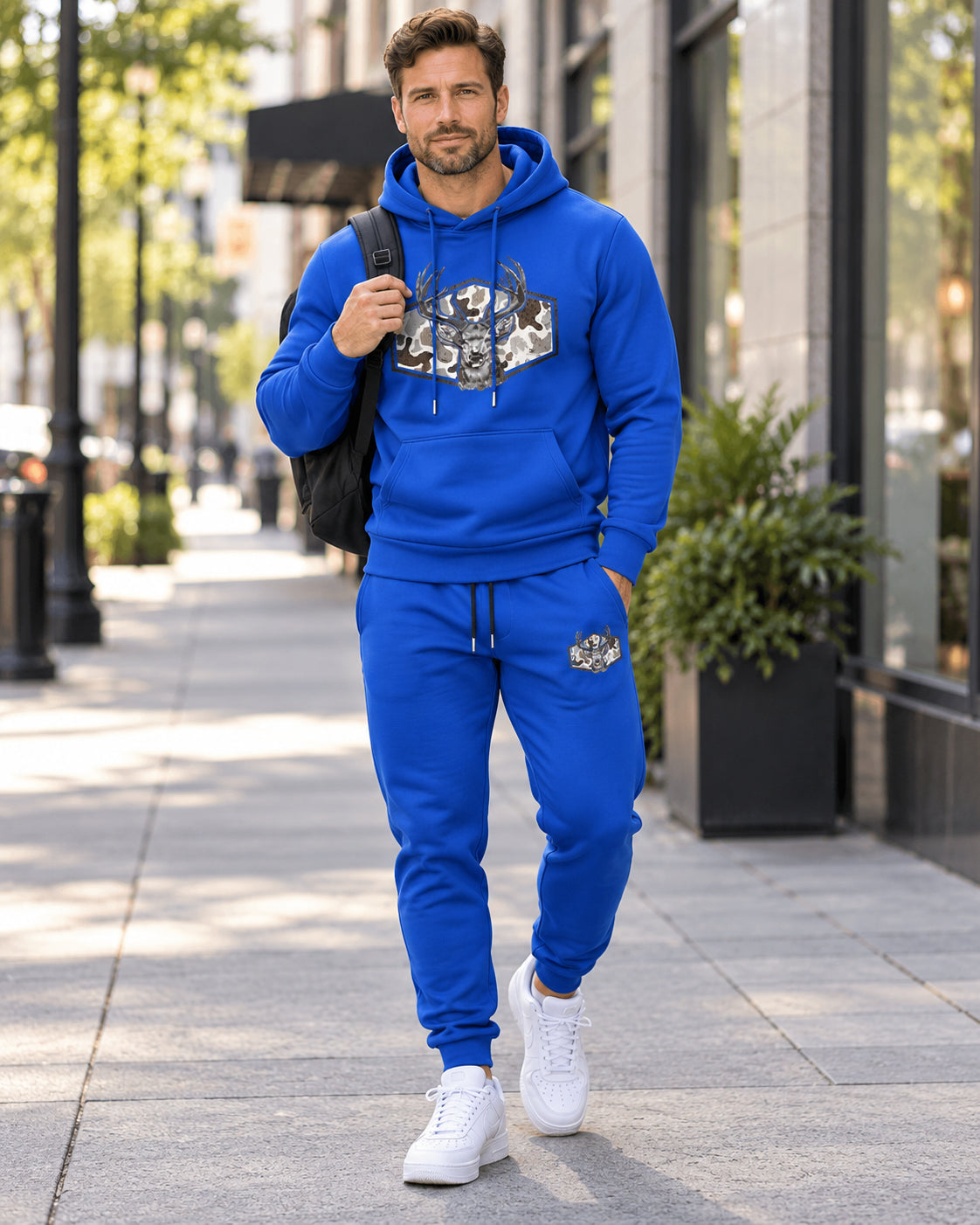 Men's Deer Camo Graphic Hoodie & Jogger Pants Set