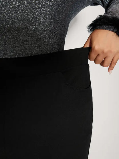 Women's High-Stretch Rhinestone Hem Pants