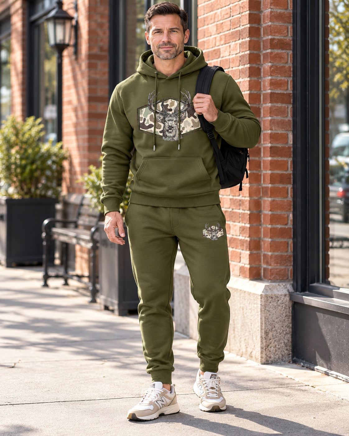 Men's Deer Camo Graphic Hoodie & Jogger Pants Set