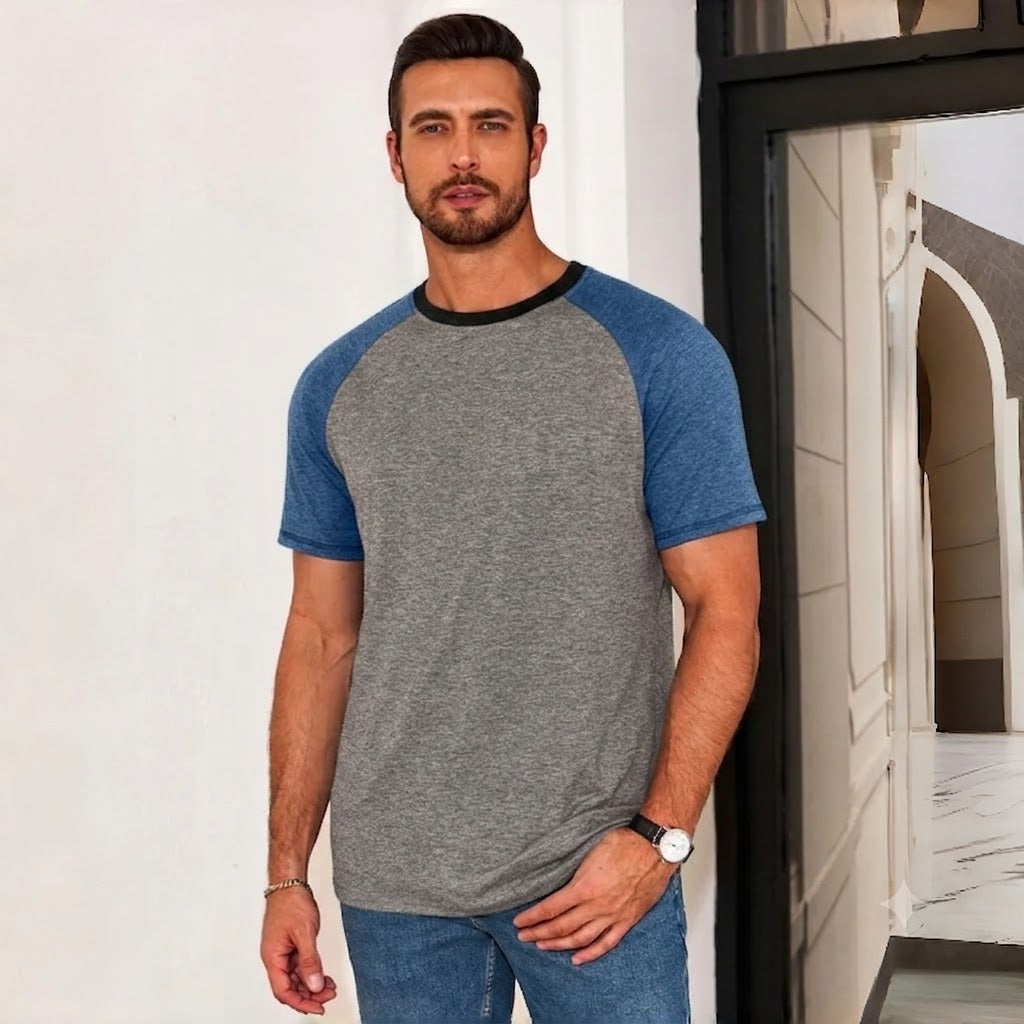 👕Men’s Colorblock Raglan Tee