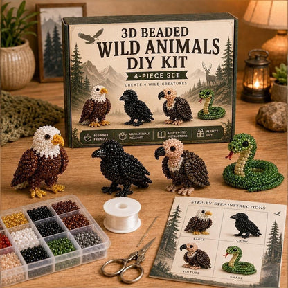 🔥Last Day 49% OFF -🧵✨Tiny 3D Beaded Animal DIY Kit