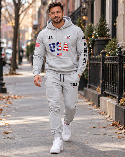 Men's USA Graphic Hoodie Set