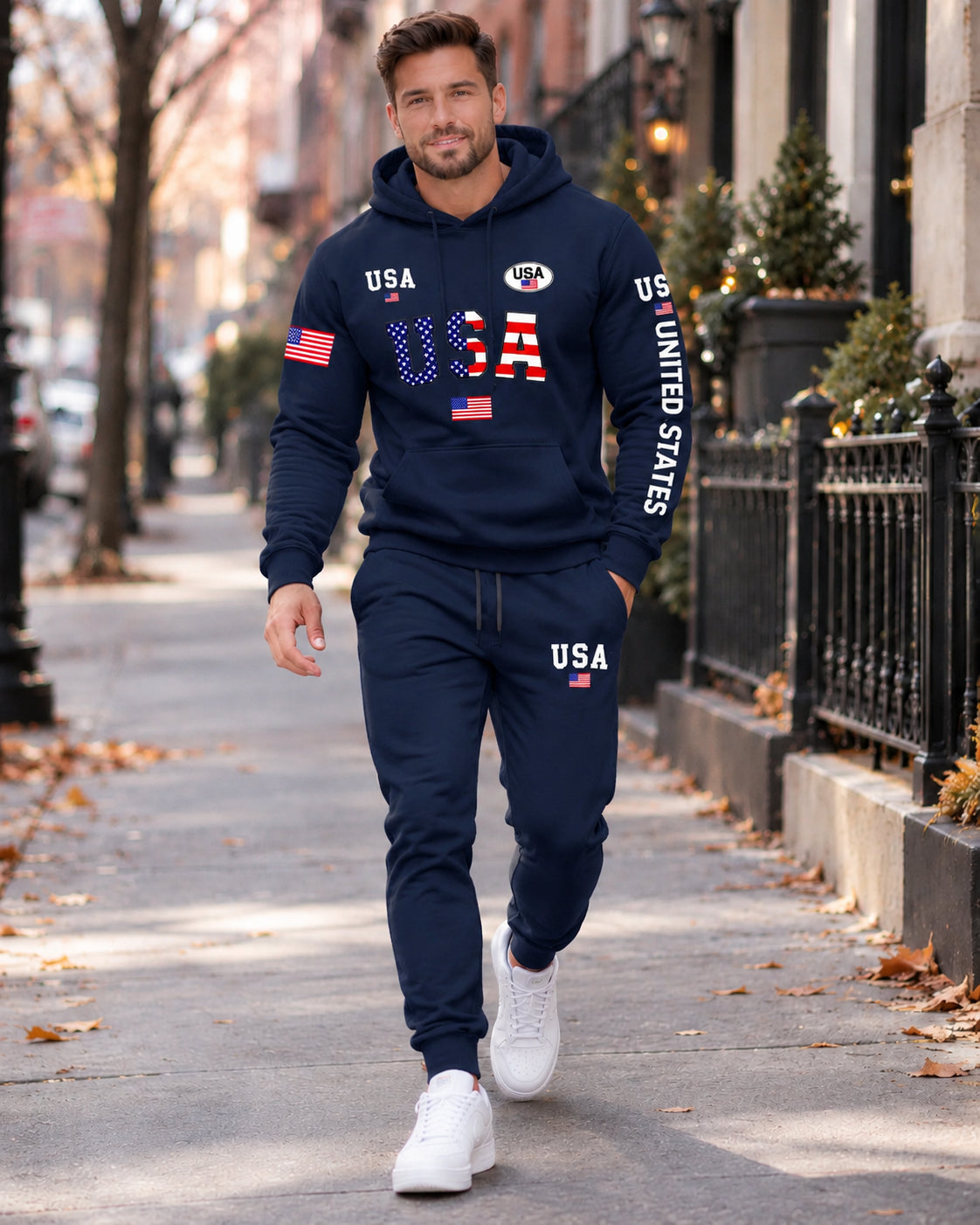 Men's USA Graphic Hoodie Set