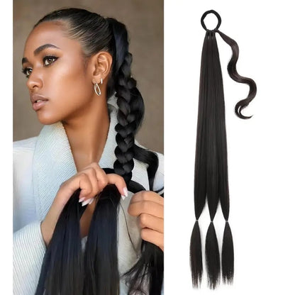 🔥Hot Sale 49% OFF - 💇‍♀️DIY Long Braid Ponytail Extension with Elastic Tie✨