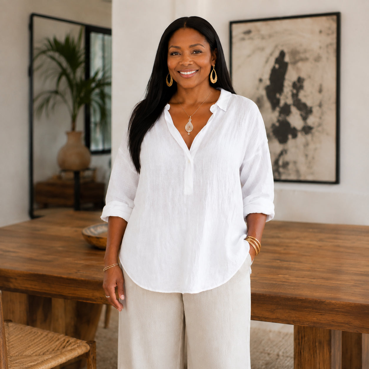 Women's Casual  V-Neck Blouse