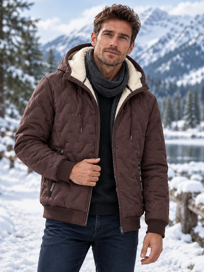 Unisex Sherpa-Lined Winter Hooded Jacket