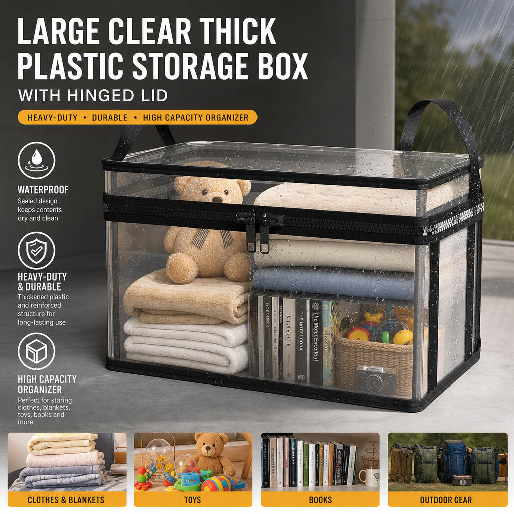 🧺Large Clear Storage Box✨ Keep Your Home Organized