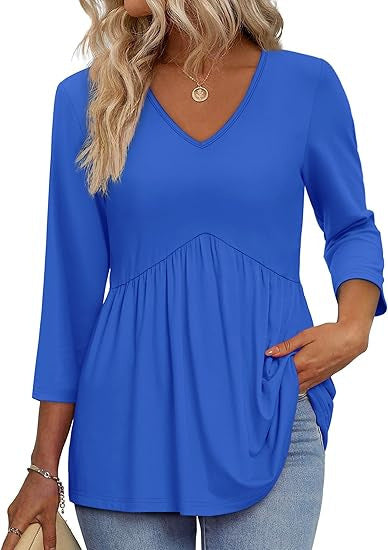 Women's V-Neck 3/4 Sleeve Top