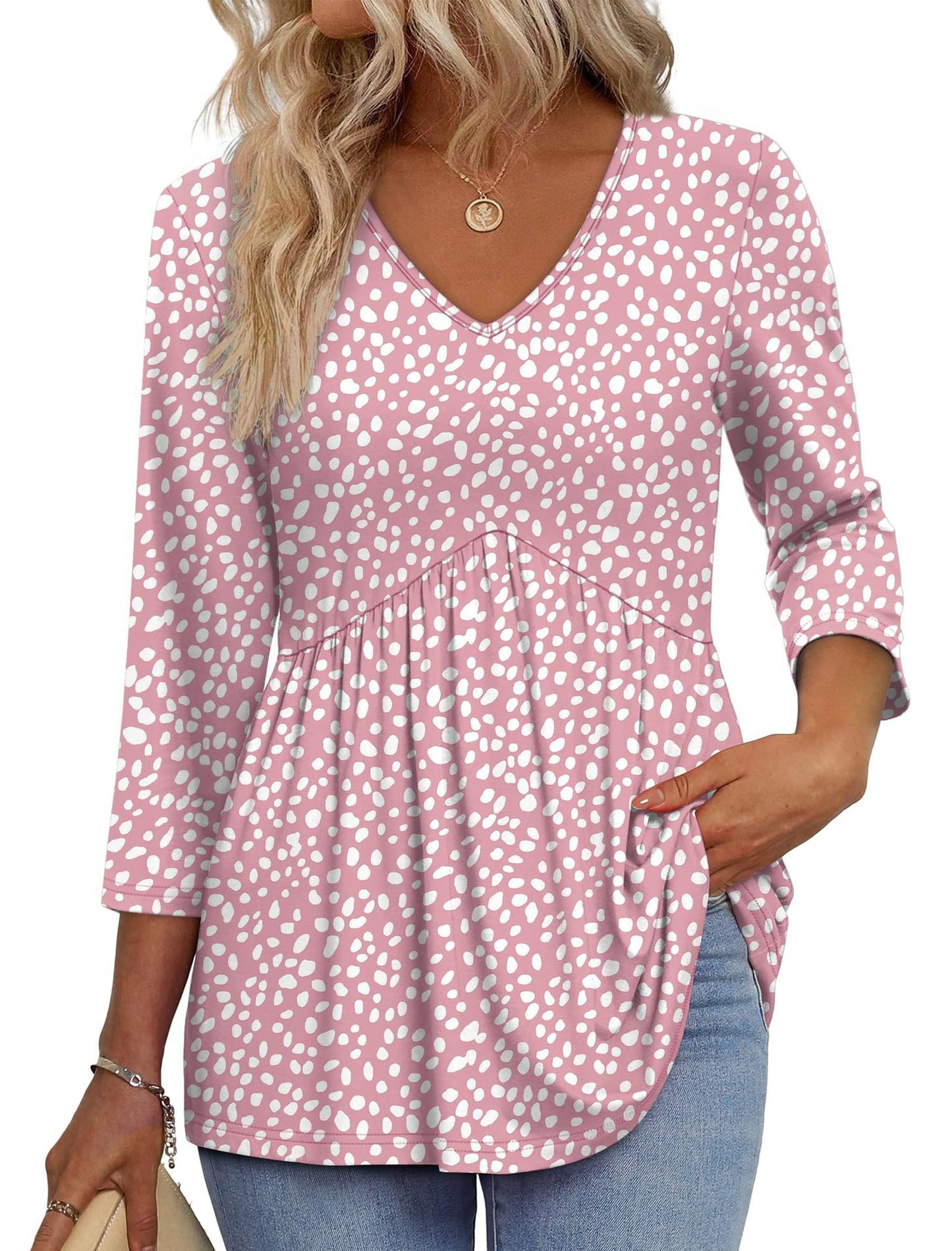 Women's V-Neck 3/4 Sleeve Top
