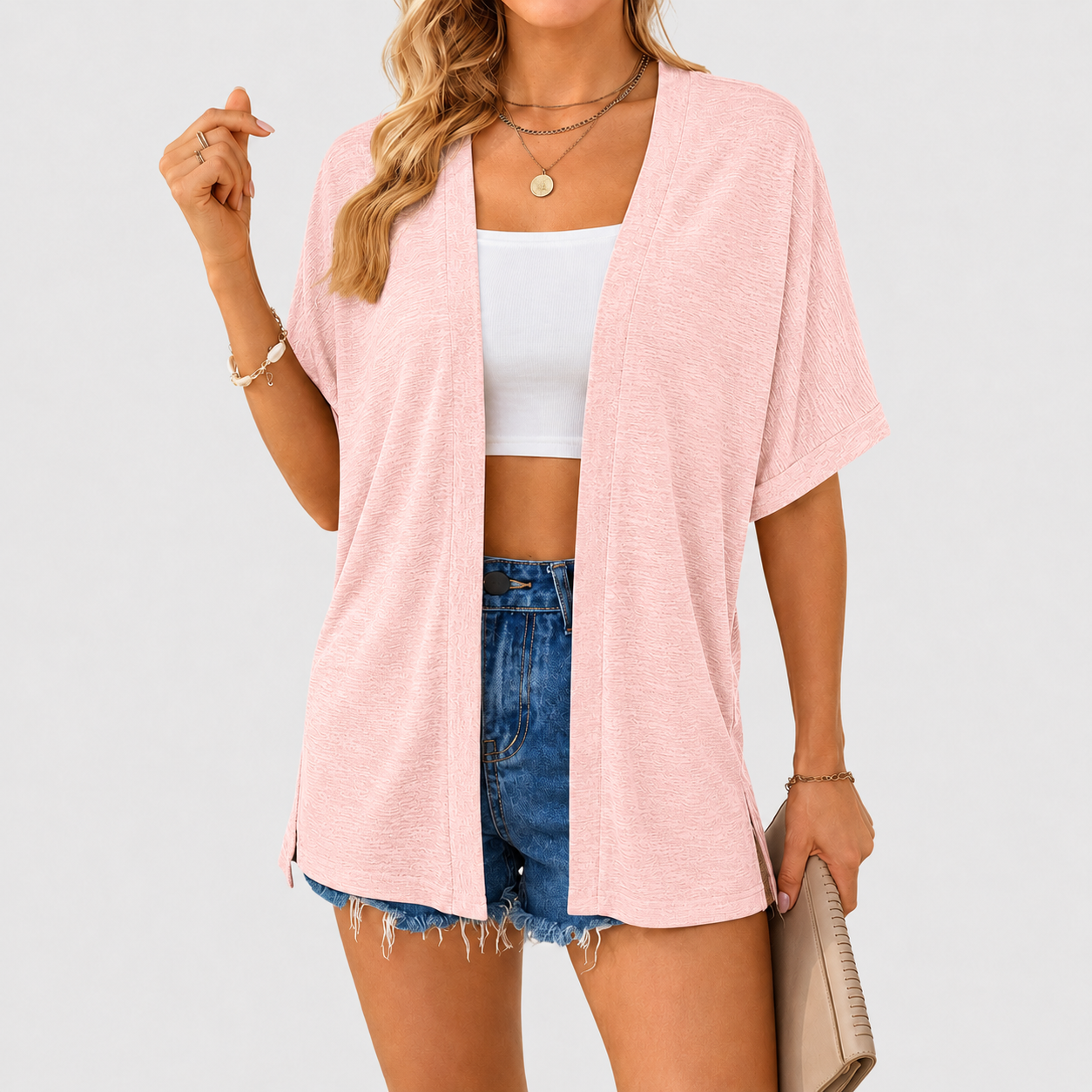 🌿 Breathable Cotton Cardigan – Light Layer for Summer Days