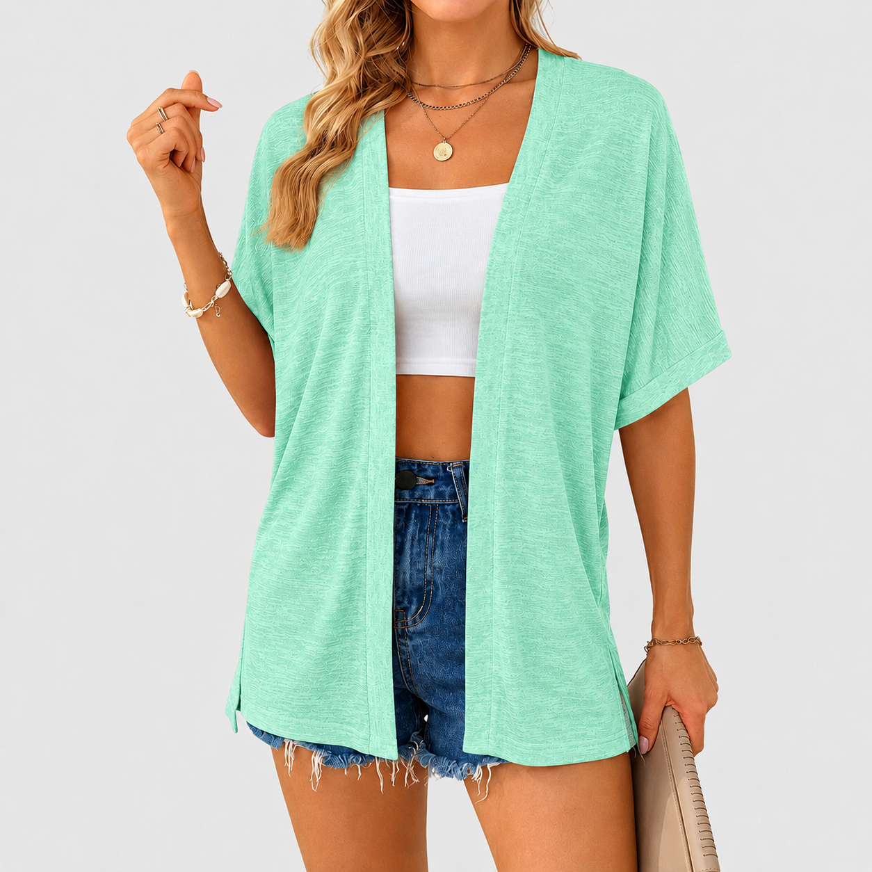 🌿 Breathable Cotton Cardigan – Light Layer for Summer Days