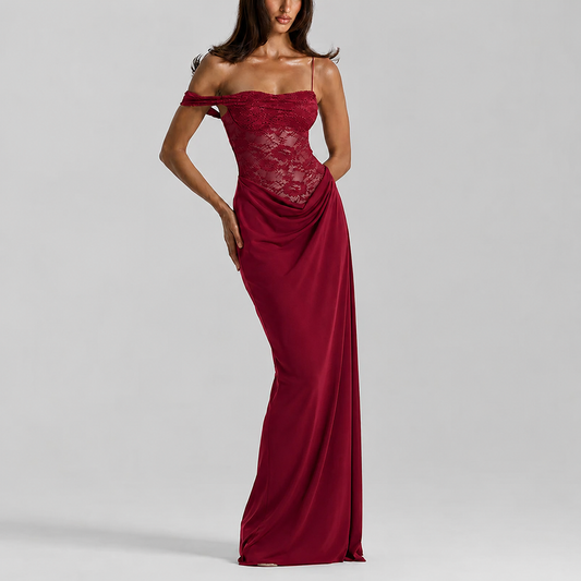 💃 One-Shoulder Lace Bodycon Gown
