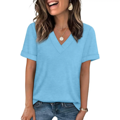 🌸 Women's Soft V Neck Tee for Everyday Comfort