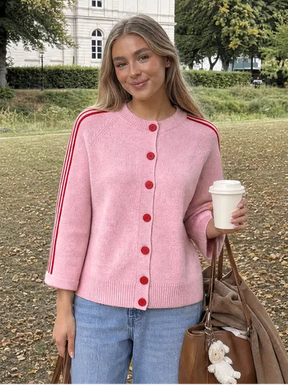 Women’s Striped Cropped Knit Cardigan