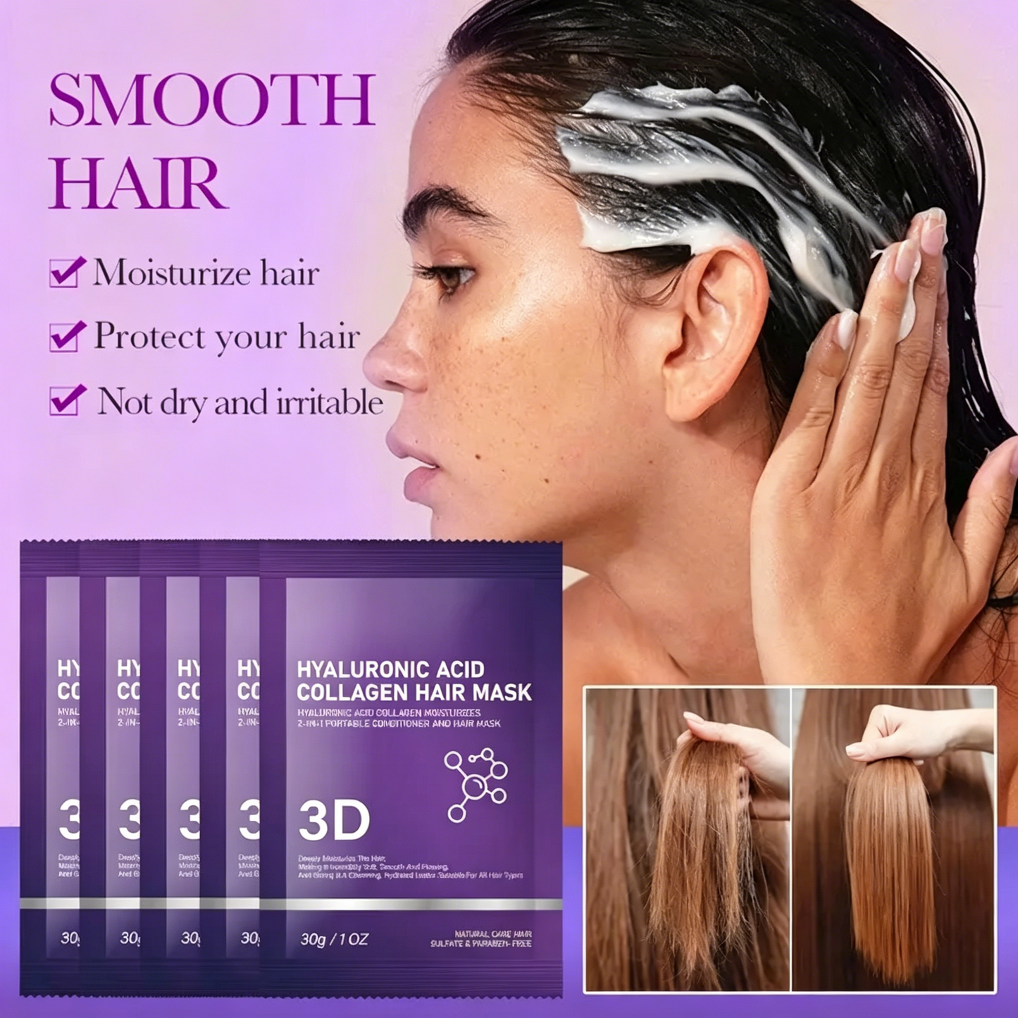 💆‍♀️ 3D Collagen & Hyaluronic Acid Deep Hydration Hair Mask
