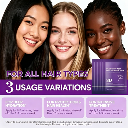 💆‍♀️ 3D Collagen & Hyaluronic Acid Deep Hydration Hair Mask