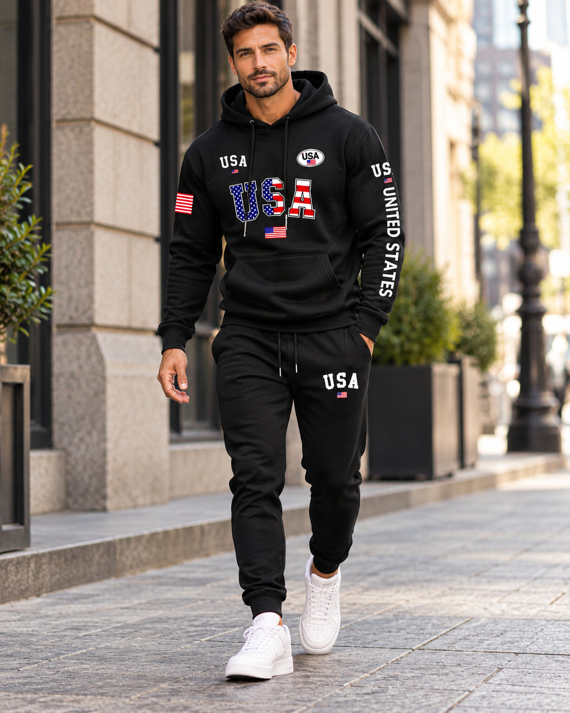Men's USA Graphic Hoodie Set