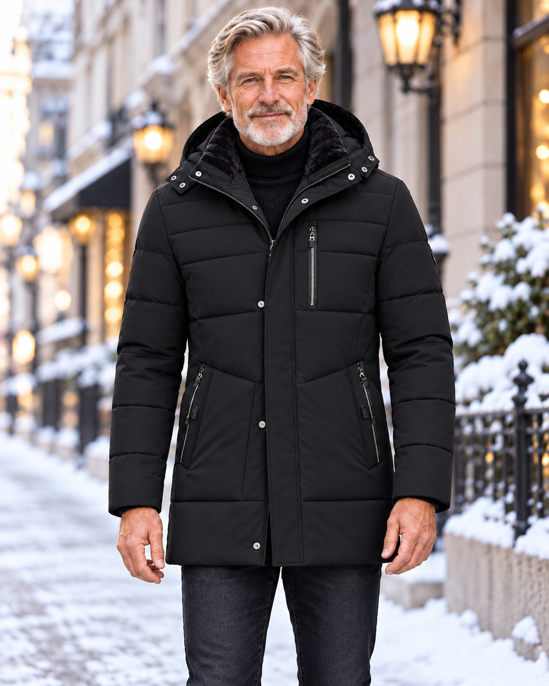 Men's Winter Fleece-Lined Puffer Jacket