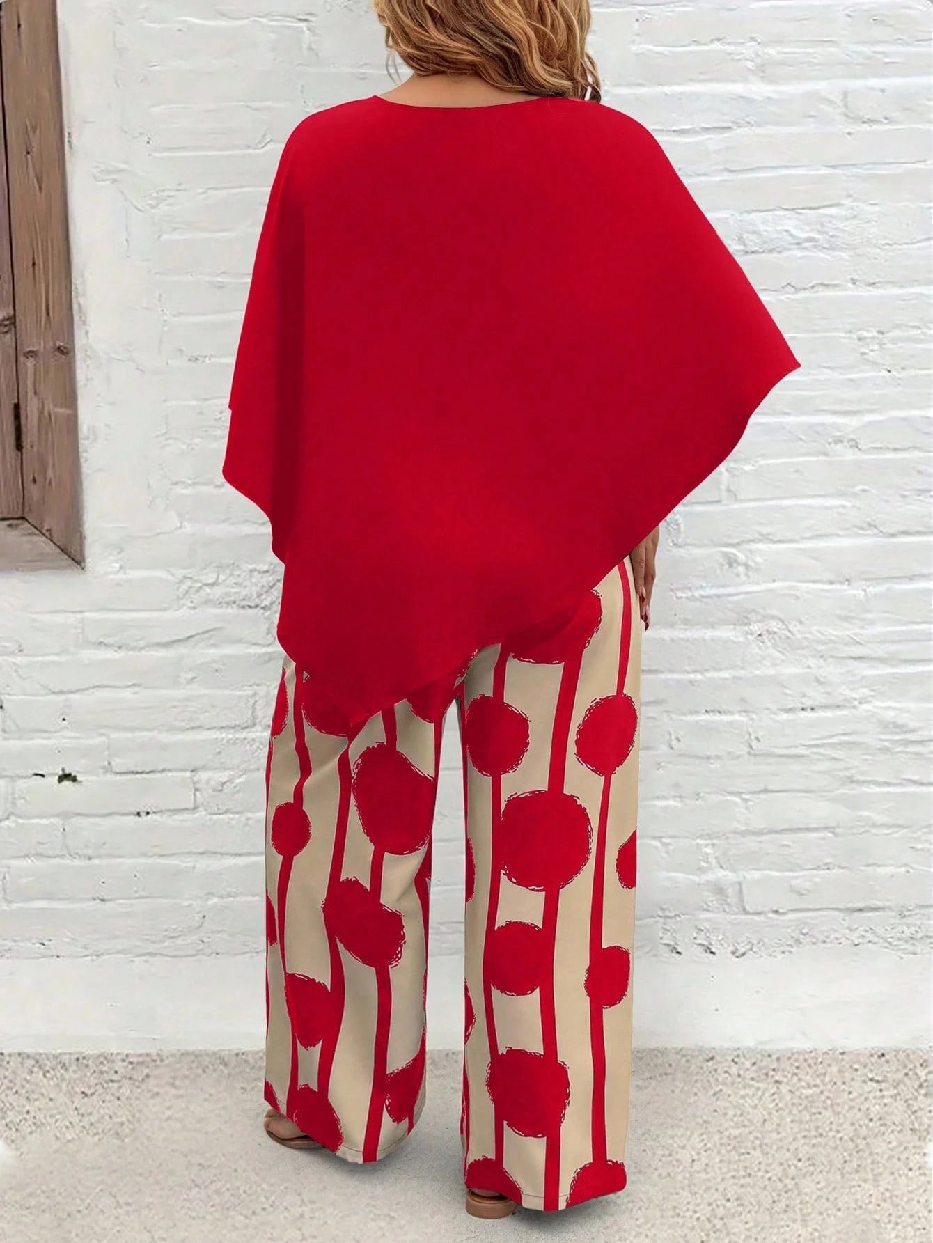 💃 Plus Size Vacation Casual Shirt & Print Pants Set