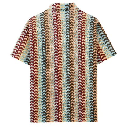 🔥Men’s Color-Block Crochet Knit Shirt