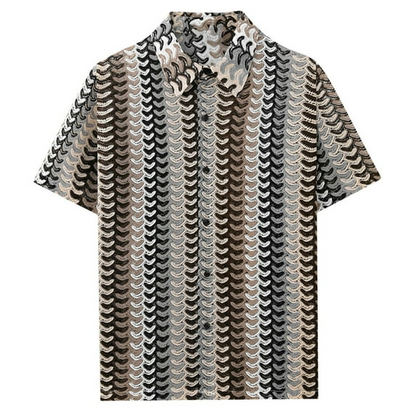 🔥Men’s Color-Block Crochet Knit Shirt