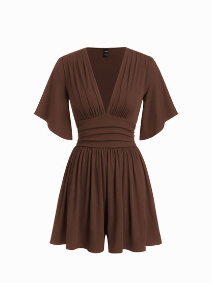 Flattering Ruched V-Neck Romper