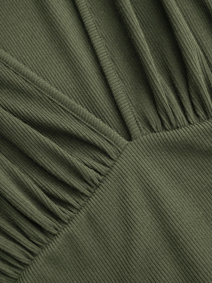 Flattering Ruched V-Neck Romper