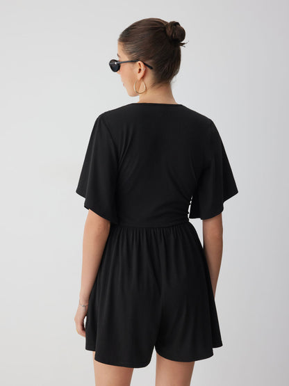 Flattering Ruched V-Neck Romper