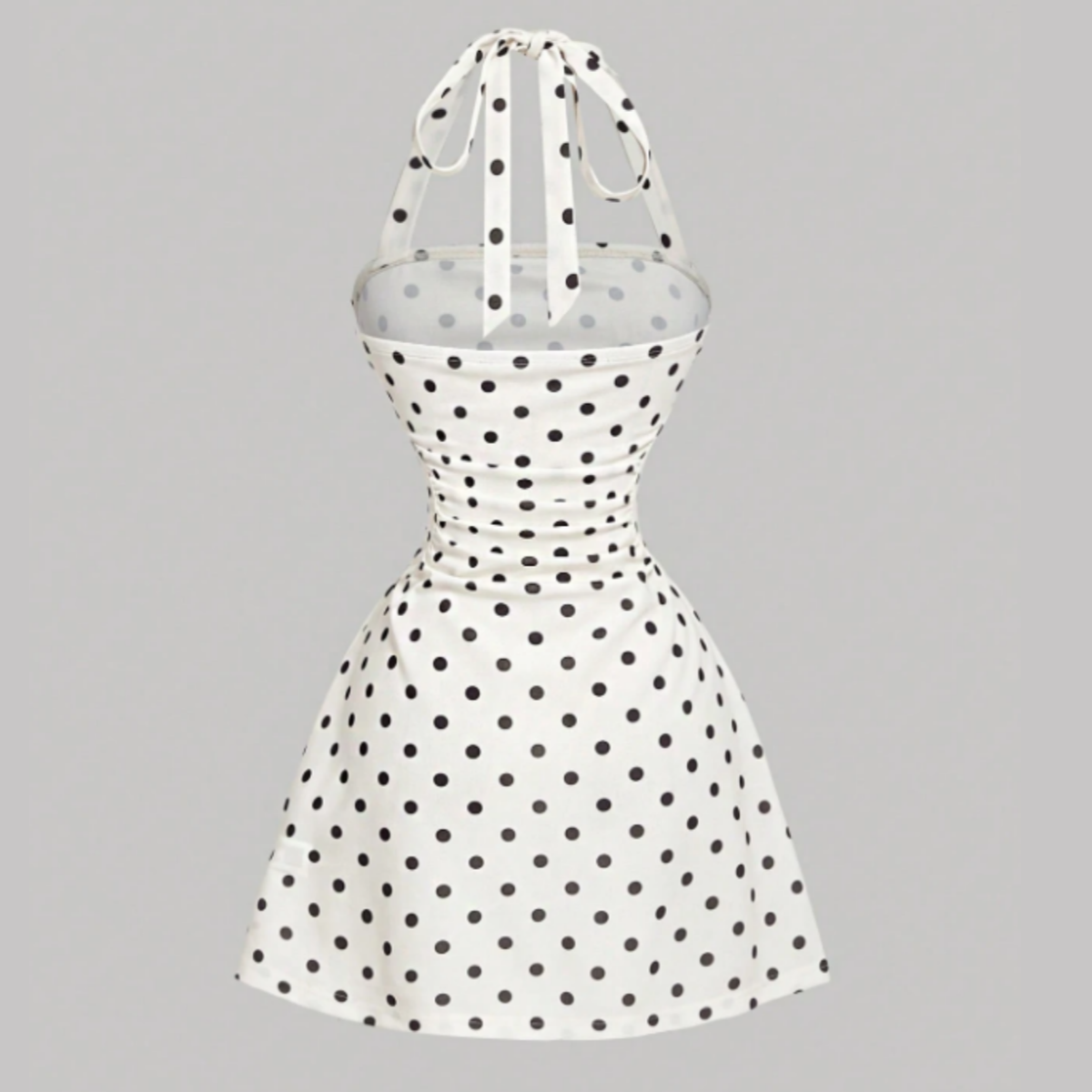 🤍Women’s Ruched Halter A-Line Dress