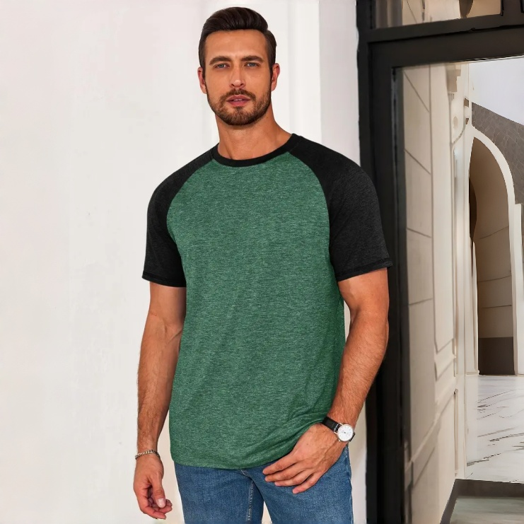 👕Men’s Colorblock Raglan Tee