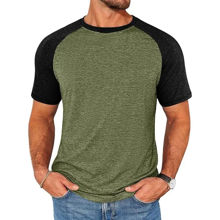 👕Men’s Colorblock Raglan Tee
