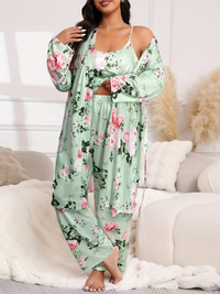 Green floral print