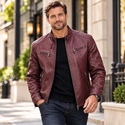 Men's Classic Retro Biker Jacket