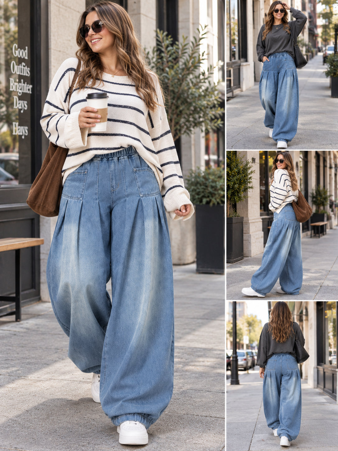 Women’s Ultra-Soft Baggy Wide-Leg Jeans