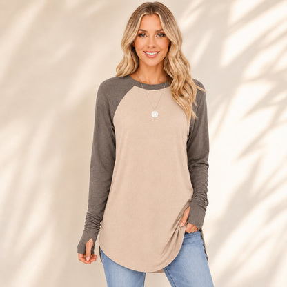 Women’s Soft Raglan Sleeve  Sweatshirt with Thumbholes