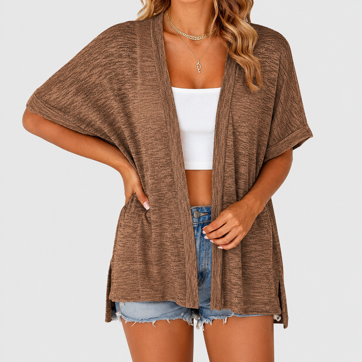 🌿 Breathable Cotton Cardigan – Light Layer for Summer Days