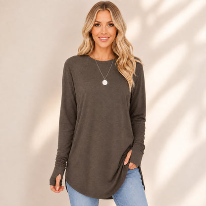 Women’s Soft Raglan Sleeve  Sweatshirt with Thumbholes