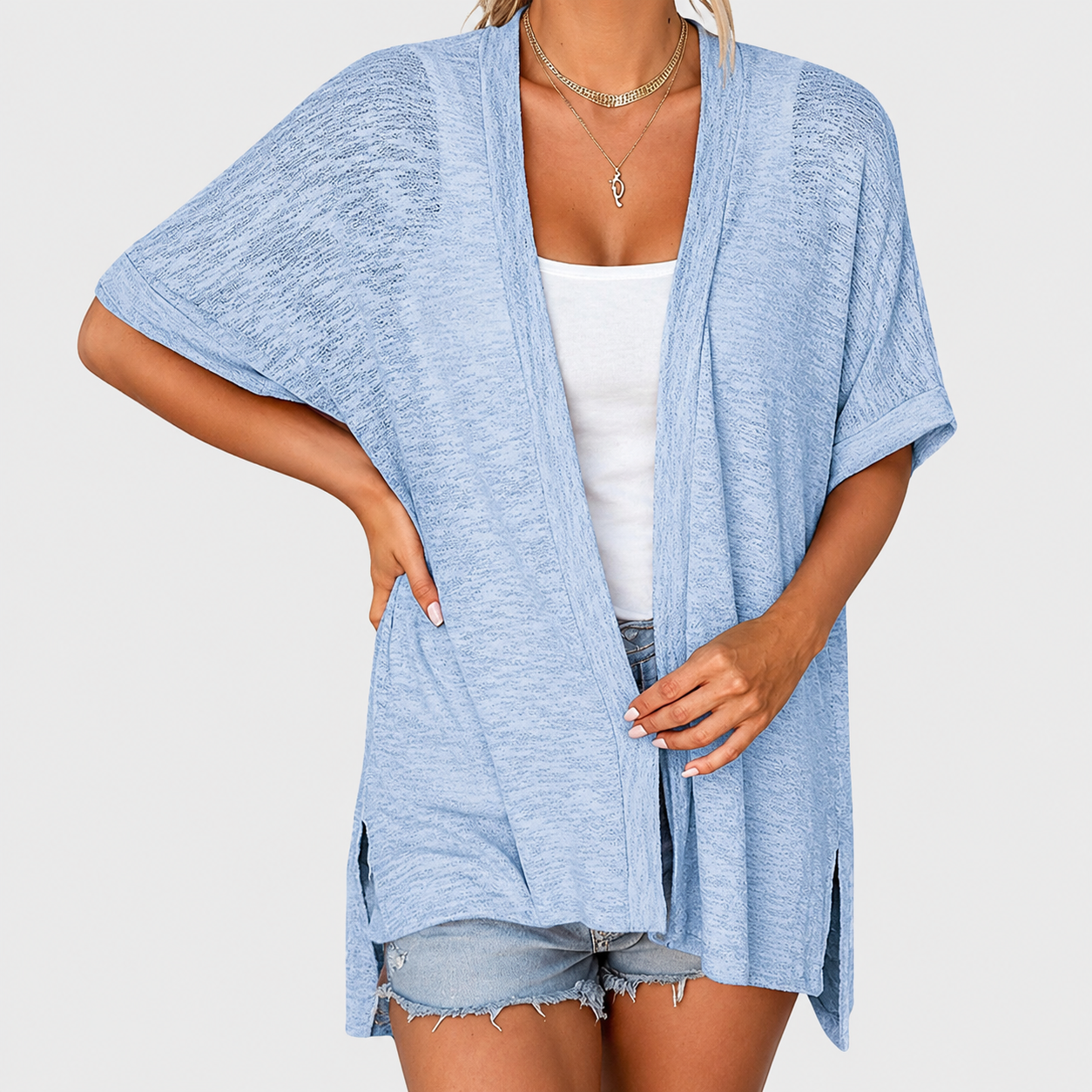 🌿 Breathable Cotton Cardigan – Light Layer for Summer Days