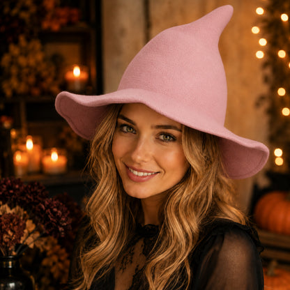 Women’s Knit Witch Hat with Wide Brim