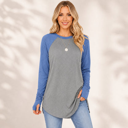 Women’s Soft Raglan Sleeve  Sweatshirt with Thumbholes