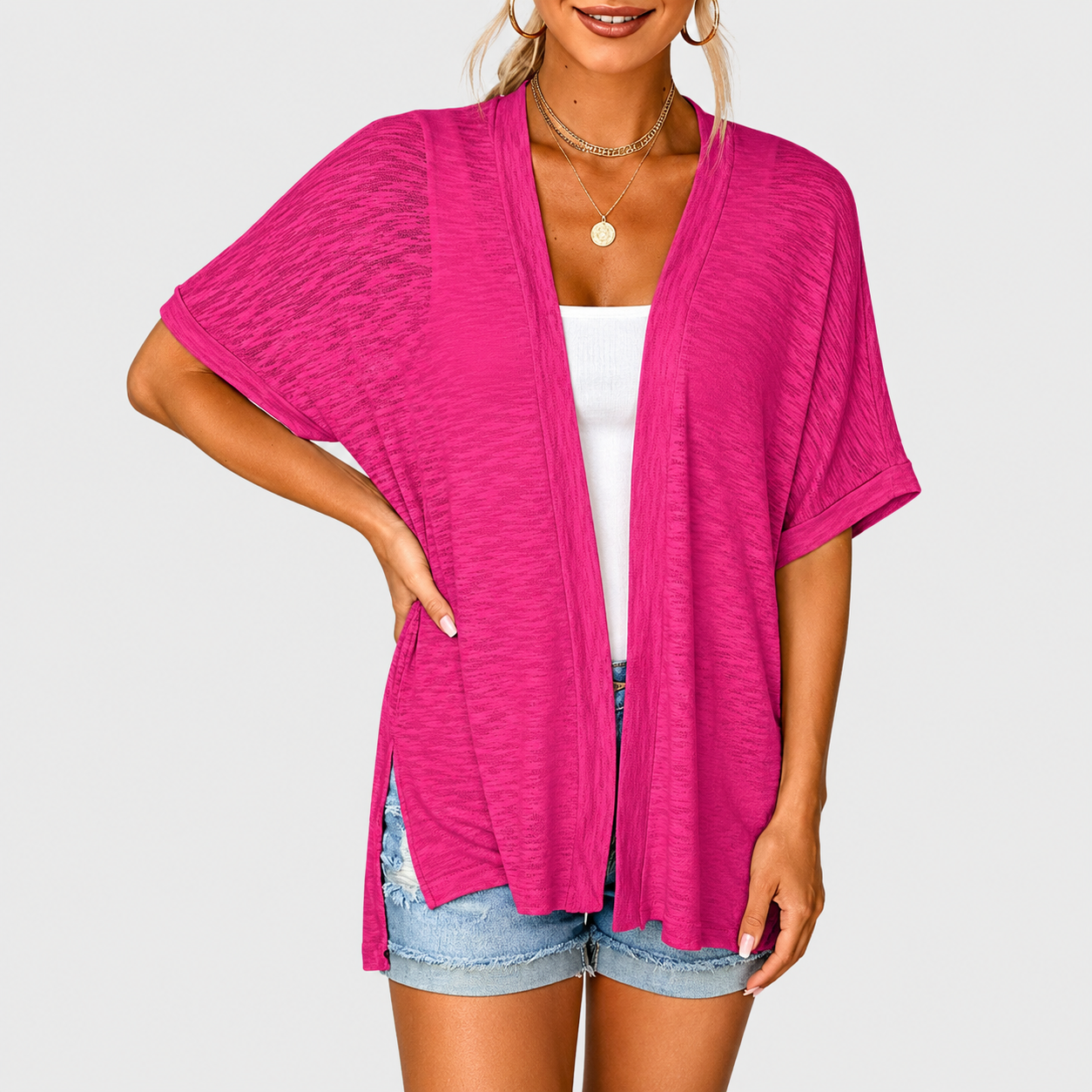 🌿 Breathable Cotton Cardigan – Light Layer for Summer Days
